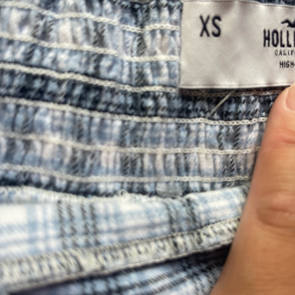 Hollister Blue and White Plaid Midi Skirt - Picture 3 of 5